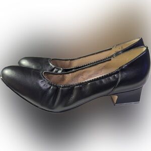 Naturalizer Leather Pump Huntley Womens Size 8B/ AA Black Comfort Work 1.5" Heel